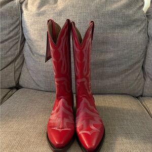 Lucchese Red Heeled Western Boots Savannah